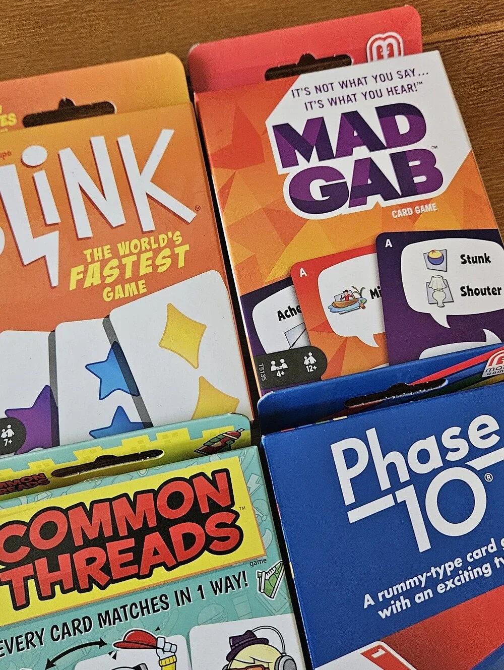 Lot of Variety of Family Card Games Mad Gab Blink and More